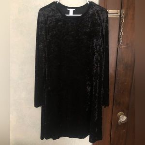Black Velour Swing Dress